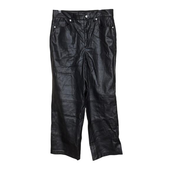 Blank NYC Baxter Ribcage Straight Leg Pants Faux Leather Black Size 29 - Picture 2 of 5